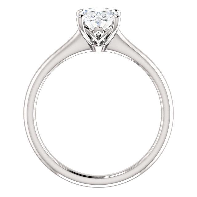Real Solitaire Engagement Ring 3 Carats Oval 4 Prong Setting White Gold 14K2