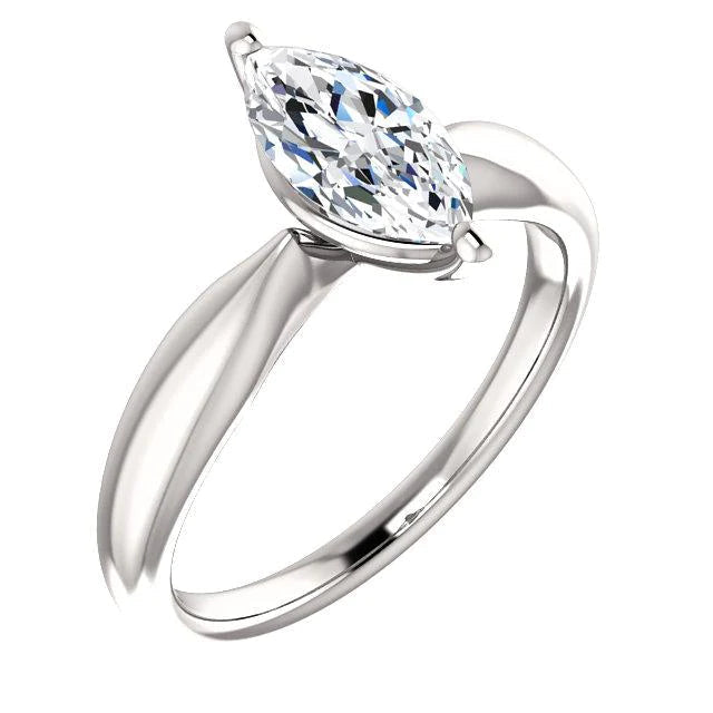 Real Solitaire Marquise Diamond Ring 2.50 Carats