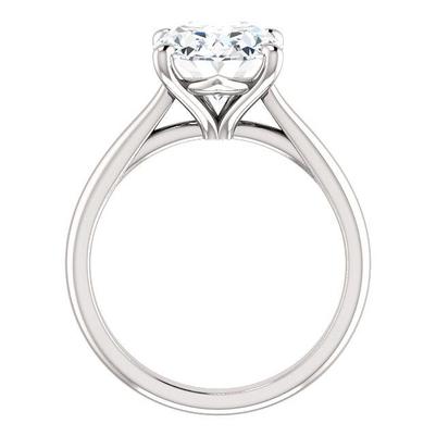 Real Solitaire Ring 3.50 Carats Prong Setting Jewelry White Gold 14K2