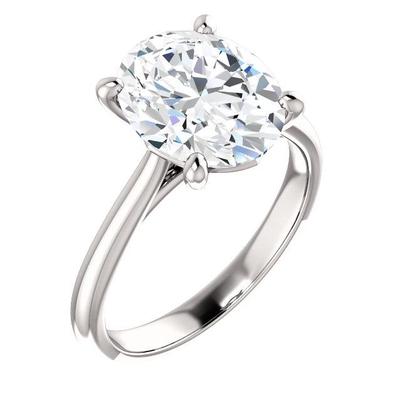 Real Solitaire Ring 3.50 Carats Prong Setting Jewelry White Gold 14K