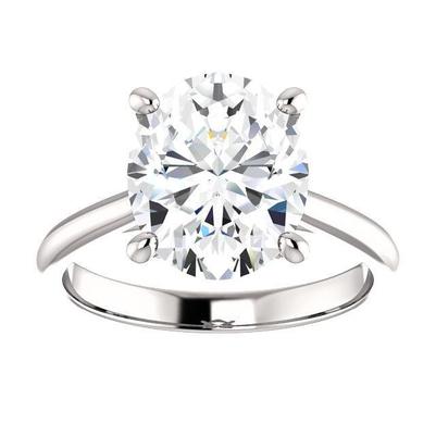 Real Solitaire Ring 3.50 Carats Prong Setting Jewelry White Gold 14K