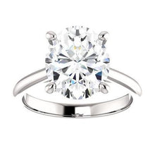 Real Solitaire Ring 3.50 Carats Prong Setting Jewelry White Gold 14K