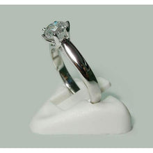 Real Solitaire Ring White Gold Jewelry New