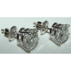 Real Solitaires Diamond Stud Earrings 4.02 Carats New
