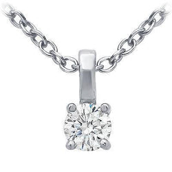 Real Sparkling Round Diamond Necklace Pendant G VS1 1 Carat White Gold 14K