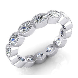 Real White Gold Eternity Band Milgrain Style Jewelry