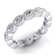 Real White Gold Eternity Band Milgrain Style Jewelry