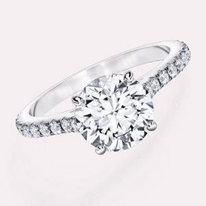 Real Women Diamond Engagement Ring 14K White Gold 2.60 Carats