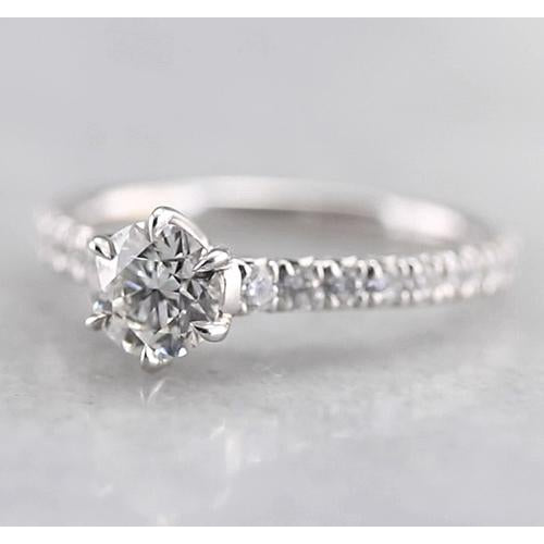 Real Women Diamond Engagement Ring 1.50 Carats White Gold 14K