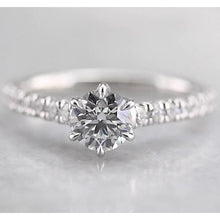 Real Women Diamond Engagement Ring 1.50 Carats White Gold 14K