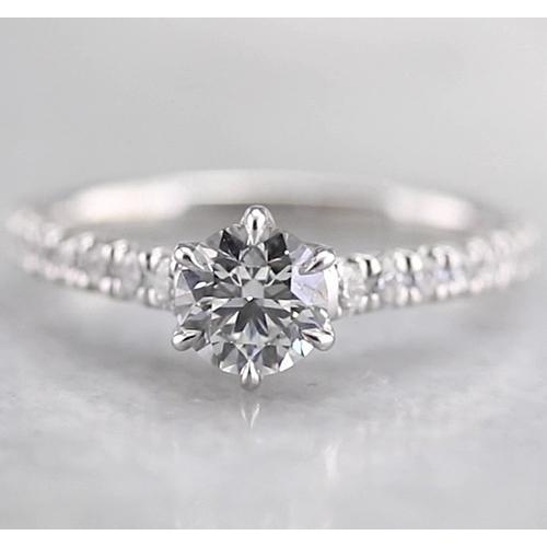 Real Women Diamond Engagement Ring 1.50 Carats White Gold 14K