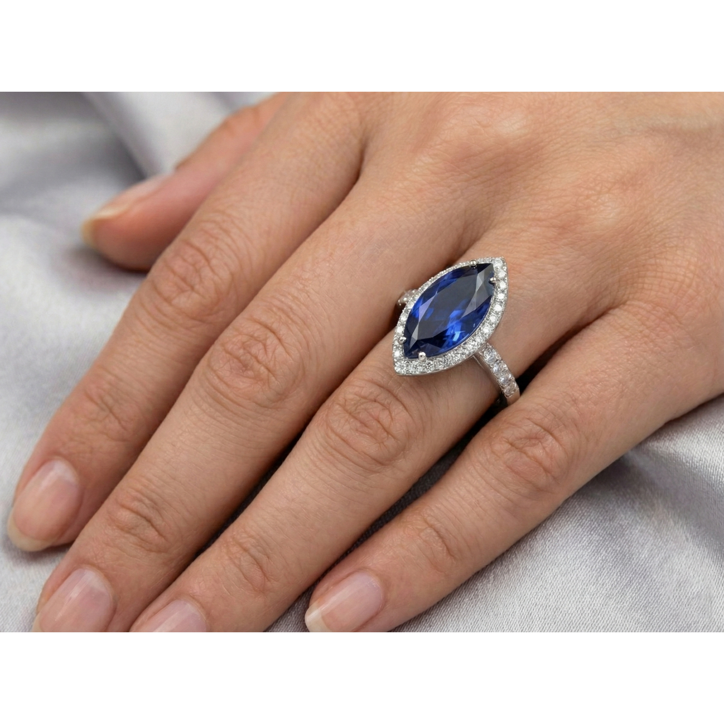 Real 4 Carat Marquise Sapphire Ring