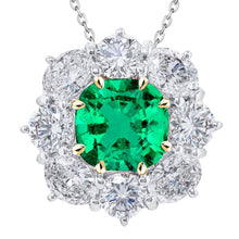 Gemstone Pendant 14 Karat Two Tone Gold with Colombian Emerald – main view