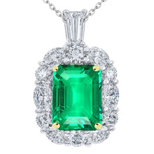 Emerald Gemstone Pendant 6-ct Two-Tone 14K Gold – main view