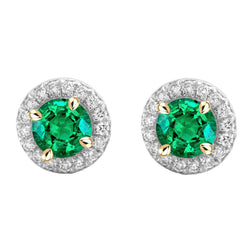 Fine Emerald Gemstone Earring – GIA-Certified 2 ct 14K Two Tone