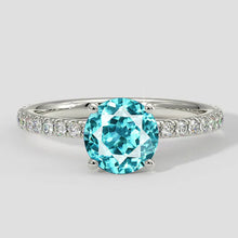 Real Paraiba Tourmaline Engagement Ring Jewelry