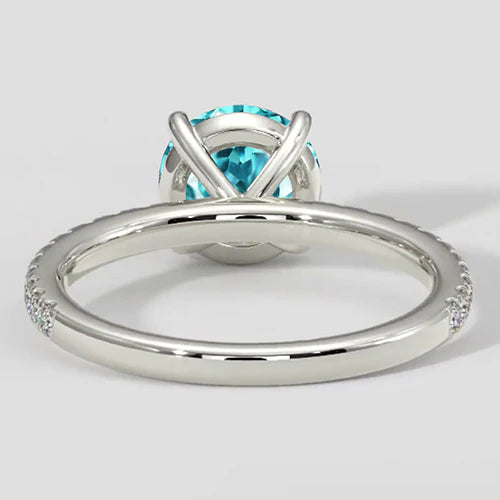 Real Paraiba Tourmaline Engagement Ring Jewelry
