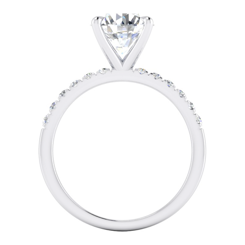 Real Diamond Engagement Ring 2.50 Carats Round Diamonds White Gold 14K