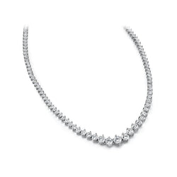 Real Natural Earth Mined Diamond Necklace 5 Carats White Gold 14K