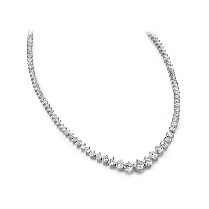 Real Diamond Necklace 5 Carats White Gold 14K