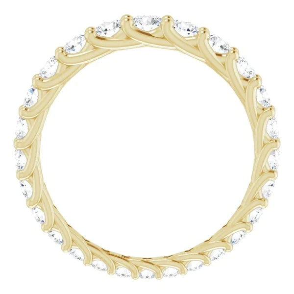 Real Natural Earth Mined Diamond Eternity Band 3.75 Carats Trellis Setting Women Jewellery New