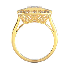 Real Princess And Round Natural Earth Mined Diamond Wedding 2.15 Carats Ring Yellow Gold 14K