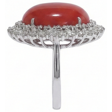 Red Coral Halo Cocktail Ring