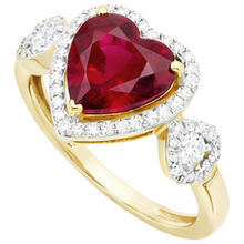 Red Heart Cut Ruby Natural Earth Mined Diamond Ring 6.65 Ct Jewellery Yellow Gold