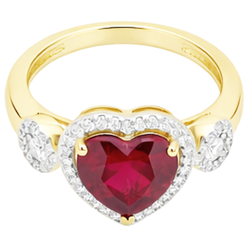 Red Heart Cut Ruby Natural Earth Mined Diamond Ring 6.65 Ct Jewellery Yellow Gold
