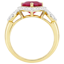 Red Heart Cut Ruby Natural Earth Mined Diamond Ring 6.65 Ct Jewellery Yellow Gold