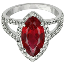 Red Marquise Cut Halo Ruby Natural Earth Mined Diamond Ring White Gold 5.55 Ct