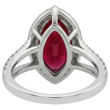Red Marquise Cut Halo Ruby Natural Earth Mined Diamond Ring White Gold 5.55 Ct