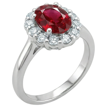 natural round ruby 5ct ring top view