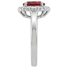 natural round ruby 5ct ring profile view