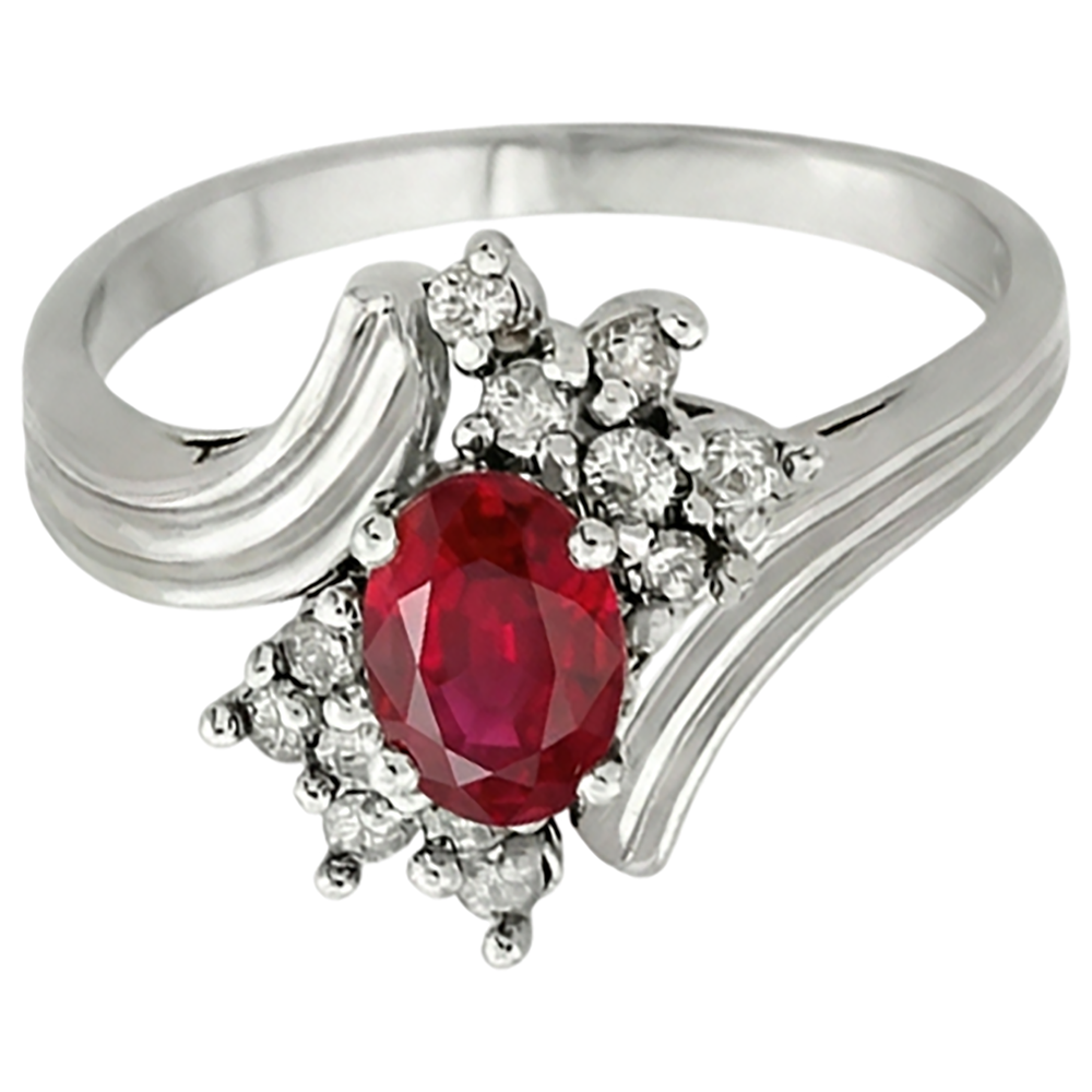 natural round ruby 1.50ct ring front view