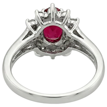 natural round ruby 1.50ct ring on white background