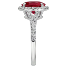 natural round ruby 3.30ct ring close up detail