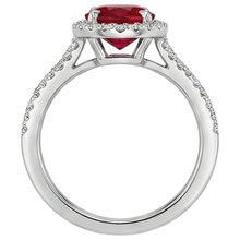 natural round ruby 3.30ct ring profile view