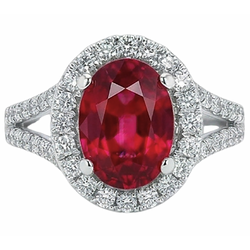 Natural Ruby Ring 6.75ct - White Gold 14K