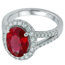 natural round ruby 6.75ct ring side angle