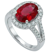 natural round ruby 6.75ct ring top view