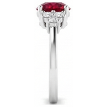 Red Round Ruby Stone And Natural Earth Mined Diamond Ring 1.50 Carats