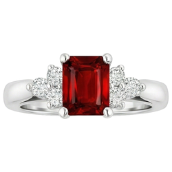 Natural Ruby Ring 3.40ct - White Gold 14K