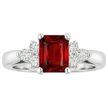 natural round ruby 3.40ct ring front view