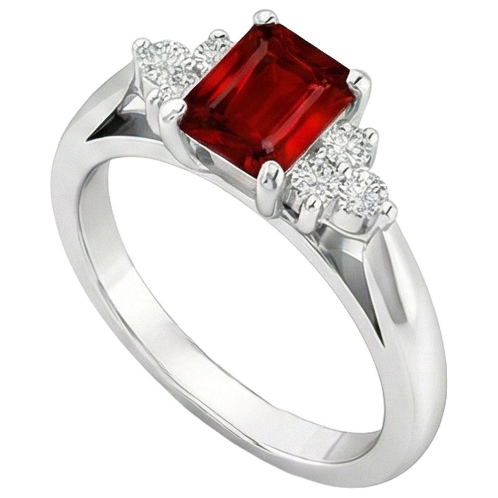 natural round ruby 3.40ct ring close up detail
