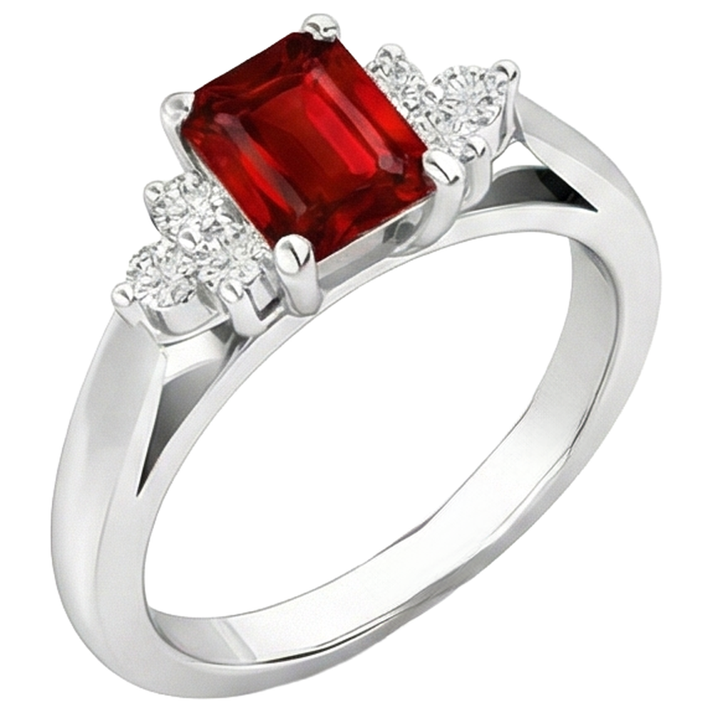 natural round ruby 3.40ct ring top view