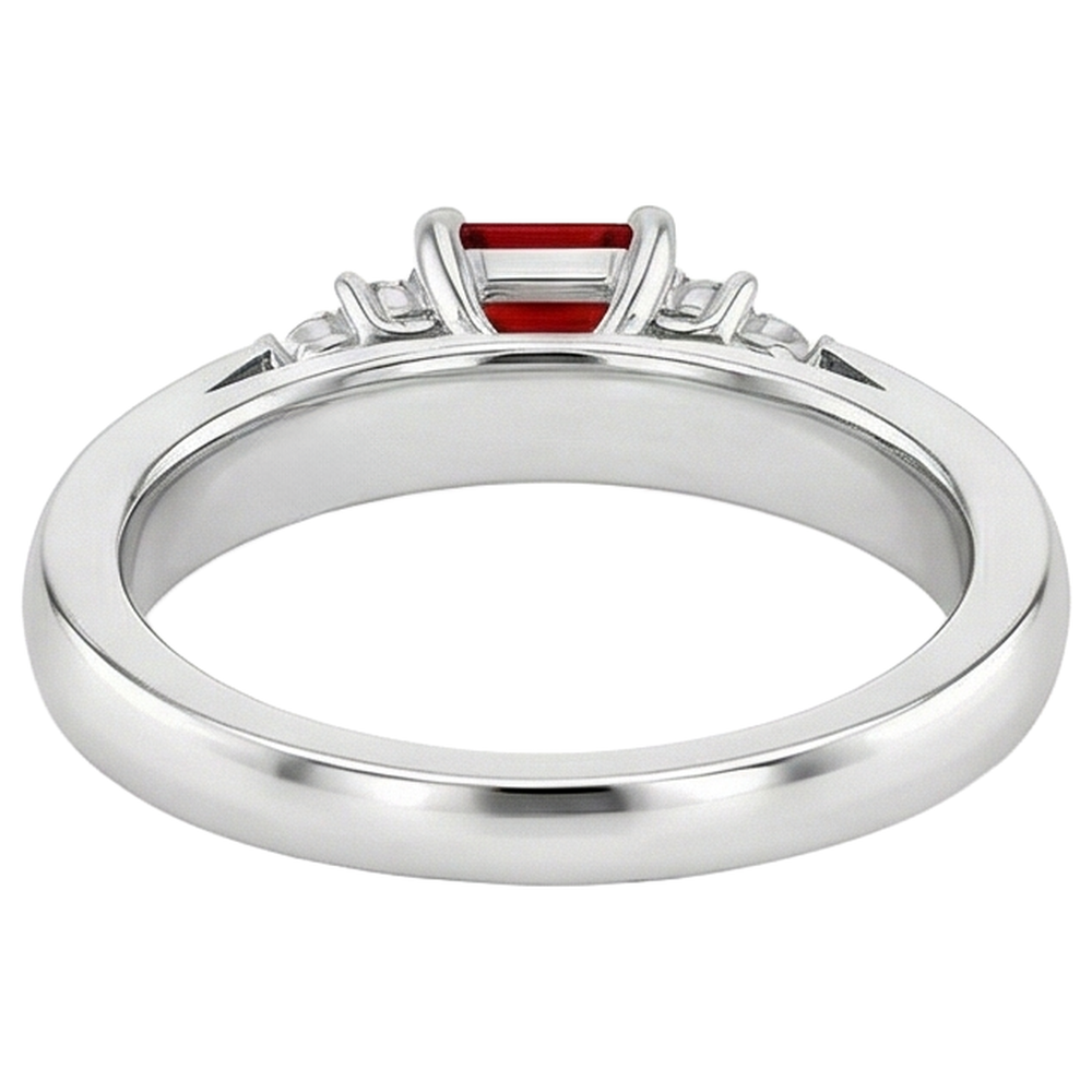 natural round ruby 3.40ct ring with diamond accents