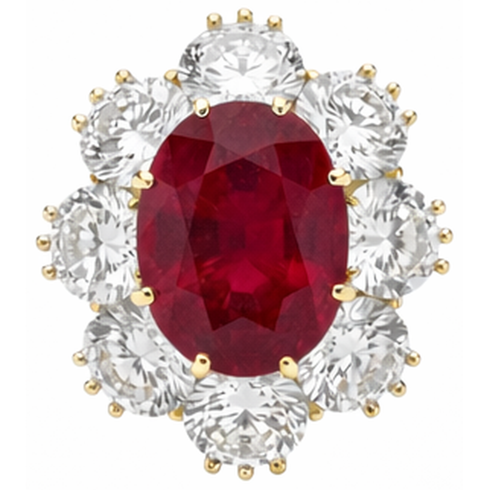 Red Ruby Gemstone Cocktail Ring