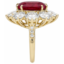 Red Ruby Gemstone Cocktail Ring