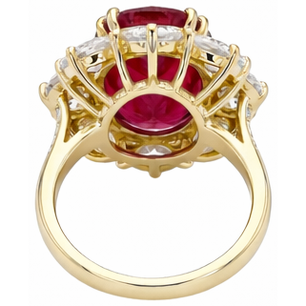 Red Ruby Gemstone Cocktail Ring
